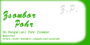 zsombor pohr business card